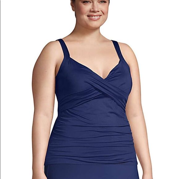 Land’s End Plus and Standard size v neck underwire tankini top blue Various - Picture 4 of 6